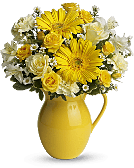 Teleflora's Sunny Day Pitcher of Cheer